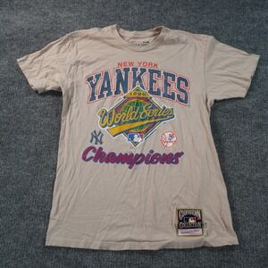 Mitchell & Ness T-Shirt Mens M Tan New York Yankees 1996 World Series Graphic